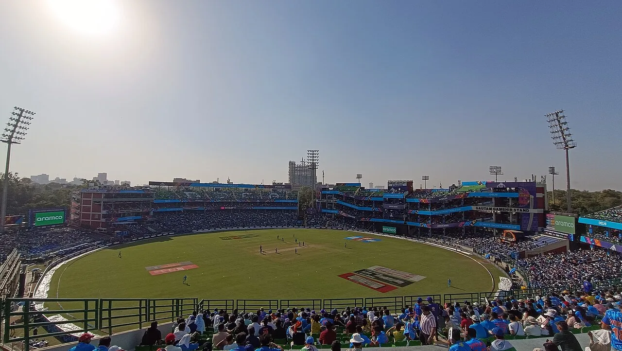 Arun Jaitley Stadium in New Delhi during a World Cup match
