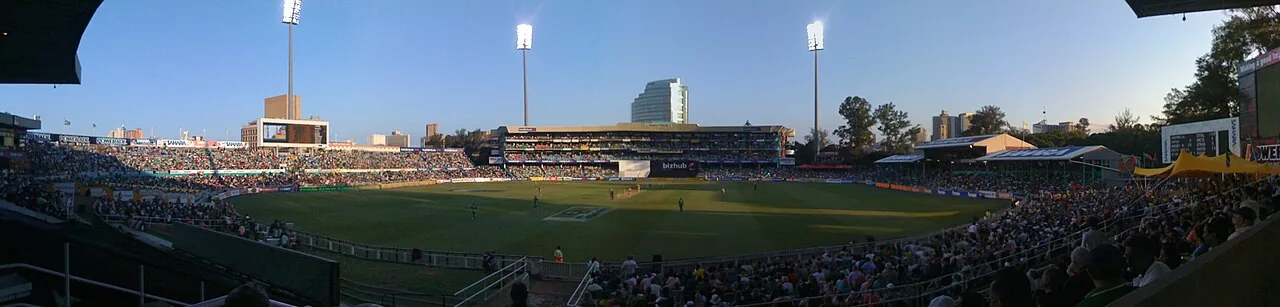Panorama of Kingsmead in Durban with a full crowd