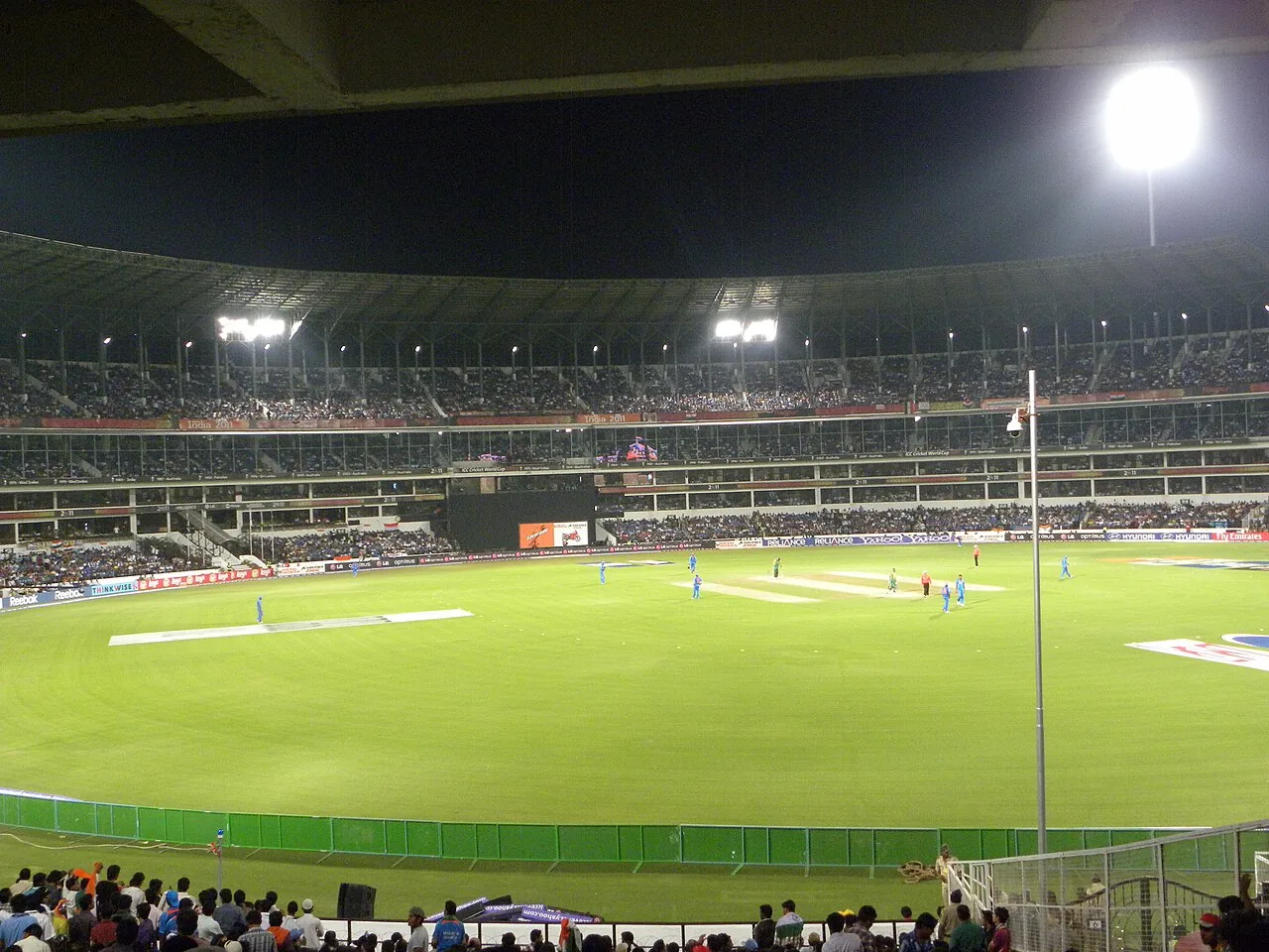 Vidarbha Cricket Association Stadium in Nagpur under floodlights